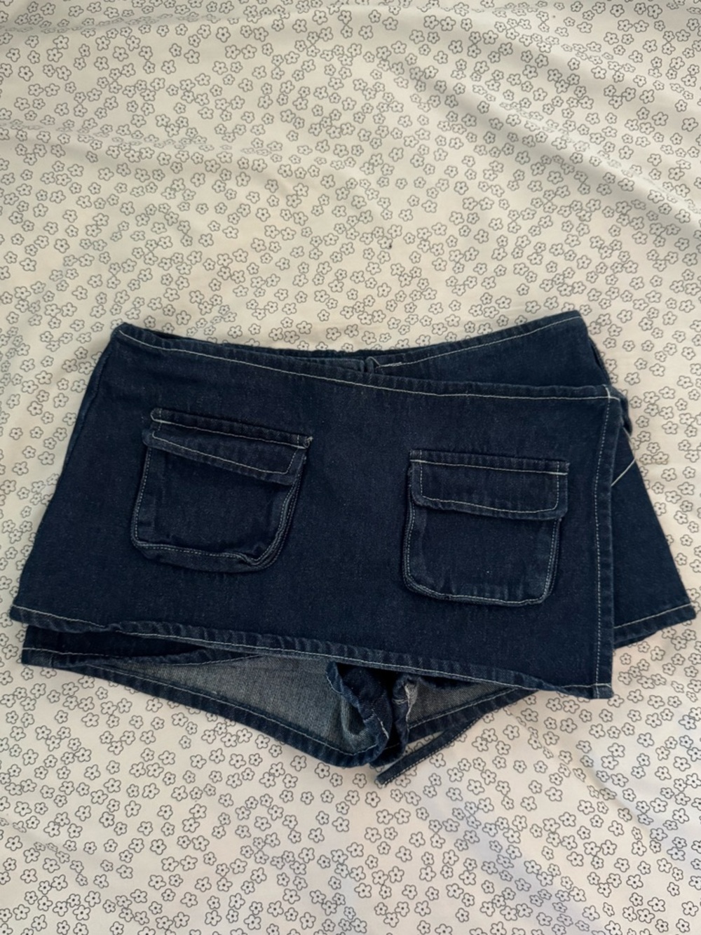 Lioness Dark Blue Denim Sleeveless Top and Wrap Mini Skort Set - Picture 6 of 6